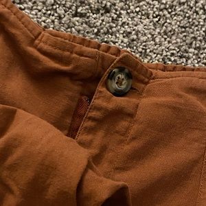 Burnt orange high waisted cropped wide leg pants